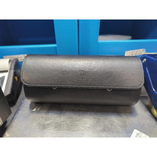 Black BOSHKU Leather Watch Roll Travel Case – Watch Travel Case for Men – Travel Watch Cases for Men – 3 Watch Case Travel – Black Watch Roll Case – Leather Watch Case Travel – Watch Leather Travel Case