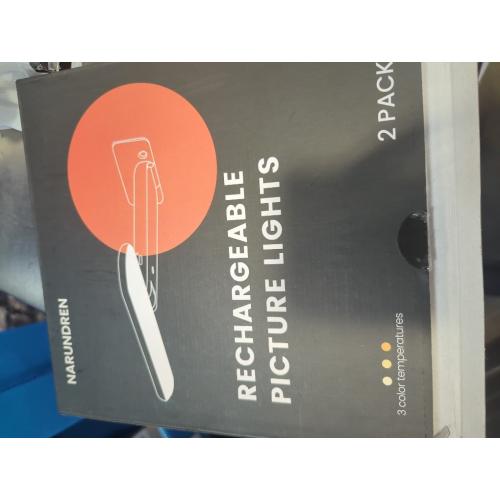 2 Pack Picture Lights for Wall, Rechargeable LED Picture Light Battery Operated with Remote, Dimmable Poster Light for Paintings, Portraits, Art Frames, Display Lighting for Wall Decor,Black