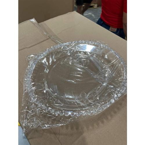 U-QE 10 PCS Clear Plastic Plates - Fancy Beaded Plates Disposable Heavy Duty - Premium Hard Plastic Plate for Party, Wedding & Birthday Including 30 Dinner10 & 30 Dessert Plate 7
