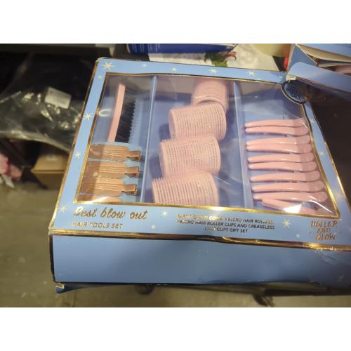 Holler & Glow Best Blow Out Tools Set  Limited Edition  Velcro Rollers for Hair  for Lift & Volume  No Crease Hair Clips  Easy to Use Blowout for Curl