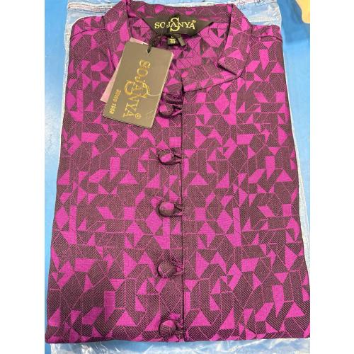 Sojanya (Since 1958 Men'S Jackquard Silk Only Long Kurta size L / 40