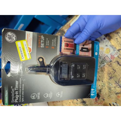 GE myTouchSmart Simple Set Digital Timer Outdoor 1 Grounded Outlet 2 Setting Trigger Plug Black