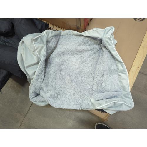 Comfort Expression Orthopedic Dog Bed for Extra Large Dogs , Waterproof Egg Crate Foam L Pet Bed with Removable Bolsters, Dog Couch with Washable Cover & Non-Slip Bottom, Gery White