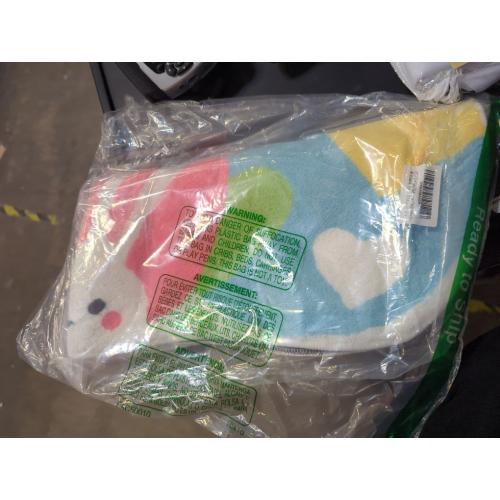 FEBSNOW Easter Bunny Egg Bath Mat, 15.75 x 29.5 Inches, Multicolor, Cartoon Style, Non-Slip, Machine Washable