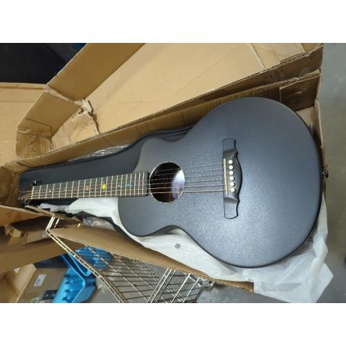 Natasha Carbon Fiber Acoustic Guitar, 38-inch Steel-string Guitarra,Durable Thin 6-string Guitar for Beginners (Black)