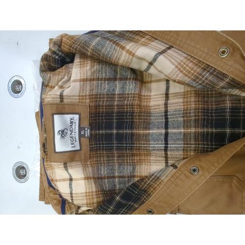 Barley XL Legendary Whitetails Men's Journeyman Flannel Lined Shirt Jacket Water Resistant Waxed Cotton
