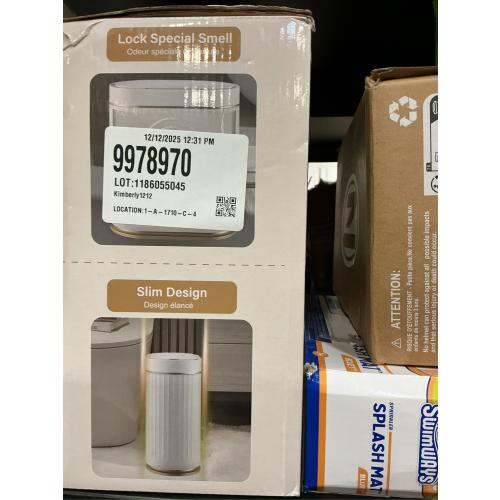 Bathroom Trash Can with Lid Automatic 2 Gallon Motion Sensor Garbage Bin, 7.5 Liter Smart Trash Bin Bathroom Decor, Plastic Garbage Can, Narrow Trash Can for Bedroom, Office, Living Room