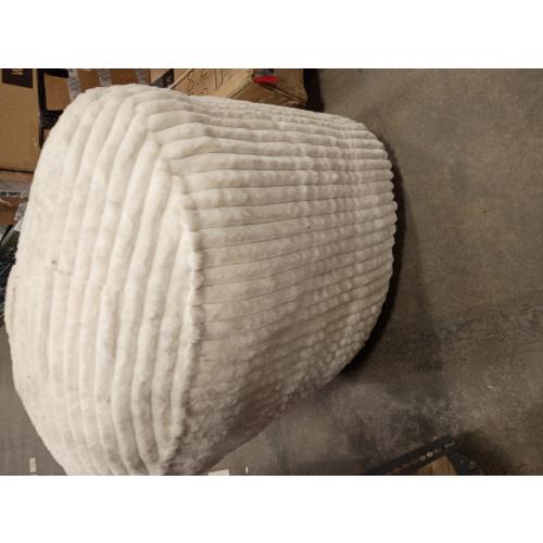 Hobestluk 3ft Bean Bag Chairs for Adults Large Beanbag Chair with Stripe Plush Cover Big Bean Bag Chair for Living Room Bedroom Dorm Office - White (36” x 36” x 22”)