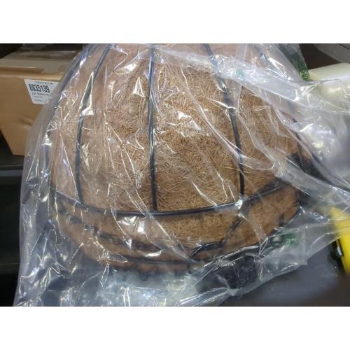 Size 14 Set of 2 Wall Planters for Outdoor Plants (2 Pack, 14 Inch) Large Hanging Planter with Coco Liner, Metal Round Wire Flower Basket Outside Fence Railing Plant Pots Holder Deck Porch Balcony Decor