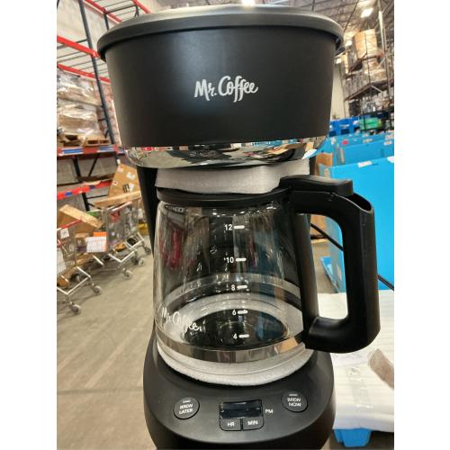 Mr. Coffee 12-Cup Programmable Coffee Maker Black: Stainless Steel Drip Machine, Dishwasher-Safe, Electric, Paper Filter