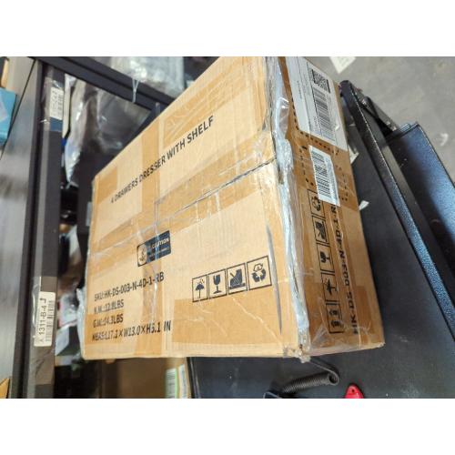 Furnulem Night Stand, Tall 4 Drawers Dresser for Bedroom, Hallway, Nursery, Closet Organizer, Nightstand Bedside Table Furniture, Vertical Storage Tower Fabric, Sturdy Steel Frame, Wood Top