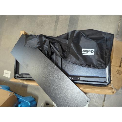 Portable DJ Booth Facade. DJ Table. Foldable DJ Facade Station for DJ Controller, Mixer & Laptop Events & Parties – Includes Carry Bag & Hook & Cup Holder (41.3 L x 20.4 W x 43.3 H)