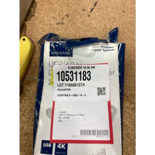 Insignia- USB 3.0 to DisplayPort Adapter - White NEW