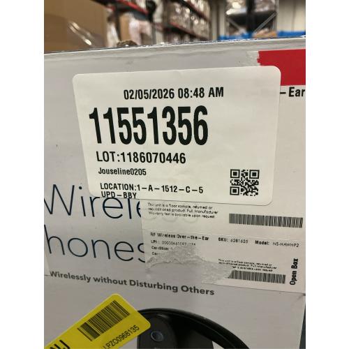 insignia - ns-hawhp2 rf wireless over-the-ear headphones - black