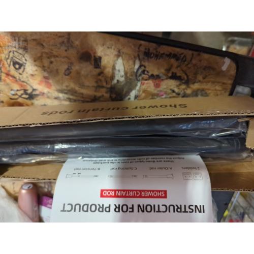 1Pack Spring Tension Curtain Rod 26-39 inch Black Adjustable Spring Rod Extendable Tension Rod For Kitchen, Bathroom, Window, Bookshelf, Closet