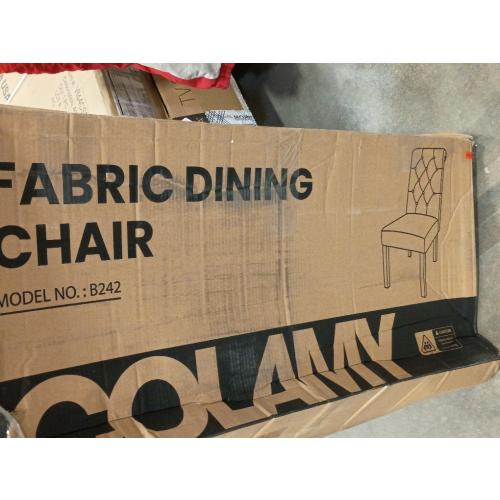 COLAMY Tufted Upholstered Dining Chairs Set of 1, Accent Parsons Chairs with Solid Wood Legs and Padded Seat, Beige