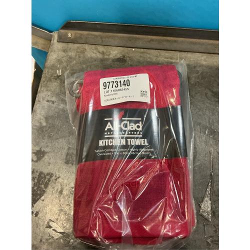 All-Clad Solid Kitchen Towel: Highly Absorbent, Super Soft Long Lasting - 100% Cotton, 17x30 Tea Towel for Cleaning & Drying Dishes, Pans, Glassware, or Countertops, (1-Pack), Chili