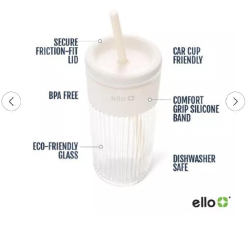 Ello Ava 18oz Straw Tumbler Cream