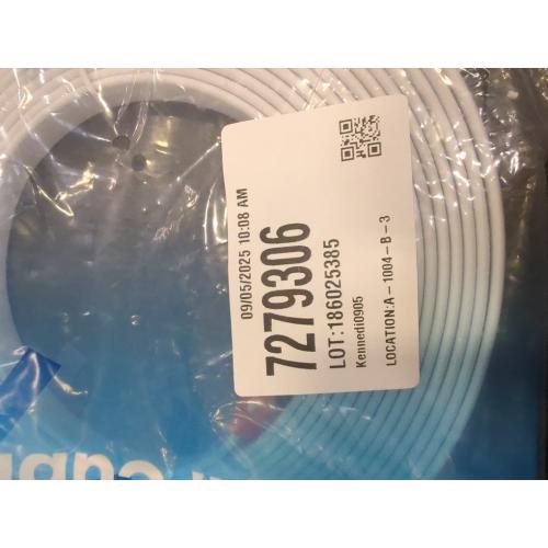 White 25Ft Flat Cable HDMI - 2.0 - High Speed HDMI Flat Wire, by Ultra Clarity - CL3 Rated - Audio Return Channel (ARC) 4K Ultra HD 2160p / Bandwidth up to 18Gbps / 3D HD 2 X 1080p Ready (25 feet 1-Pack)