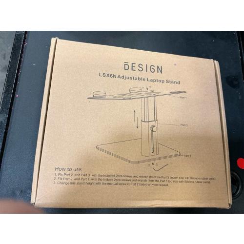 New, open for inspection BESIGN LSX6N Laptop Stand, Ergonomic Adjustable Notebook Riser Holder, Computer Stand Compatible with Air, Pro, Dell, HP, Lenovo More 10-15.6 Laptops, Black