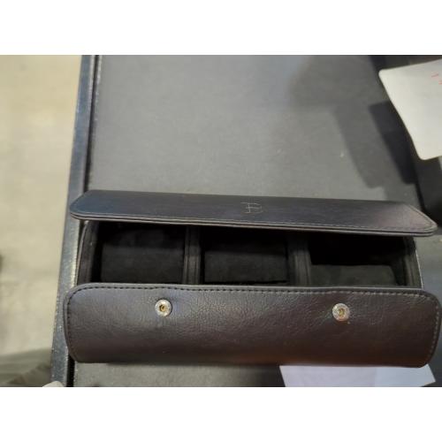 Watch Travel Case for Men: 3 Slot Watch Box Organizer Display Case - Portable Watch Storage & Travel Case - Watch Roll Fits All Wrist Watches & Smart Watches Up to 50mm (Black)