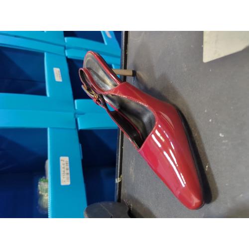 Red Size 6 iiimmu Slingback Heels for Women 3.5 in / 4 in Kitten Heel Closed Toe Pumps Dress Shoes