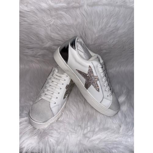 Steve Madden Rezume Sneakers Women's US 8 White Leather Casual Shoes KHD1533