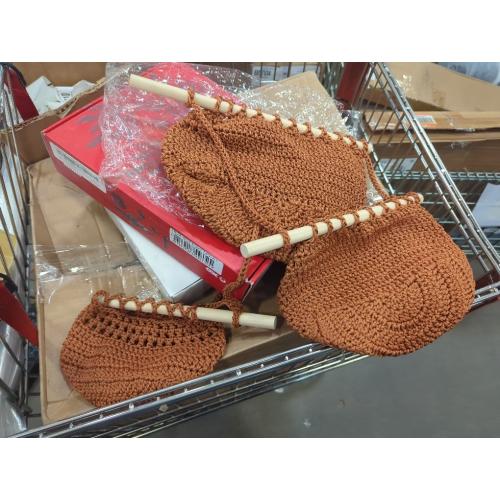 Color Brown Handmade Woven Fruit Basket Hanging Basket for Fruit and Vegetable Storage Boho Kitchen Decorative Hanging Banana