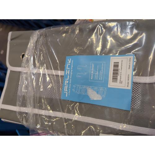 JARLINK Over The Door Organizer Storage, 5 Shelf Hanging Door Organizer with 5 Large Capacity Pockets, Anti Tilt 44 lb Load Behind Door Storage for Bedroom, Bathroom, Pantry, Nursery, (Grey)