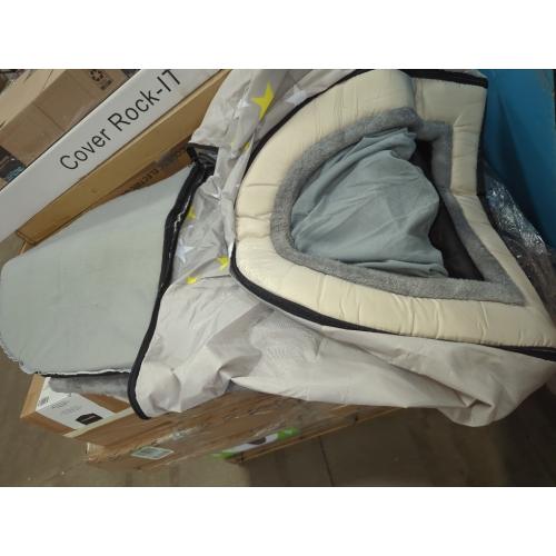 Jiupety 2 in 1 Dog House Indoor, Comfy Cave Bed Covered Dog Bed, Portable House for Medium and Large Dogs, 2XL(35×27×26), Up to 70 Lb, Grey