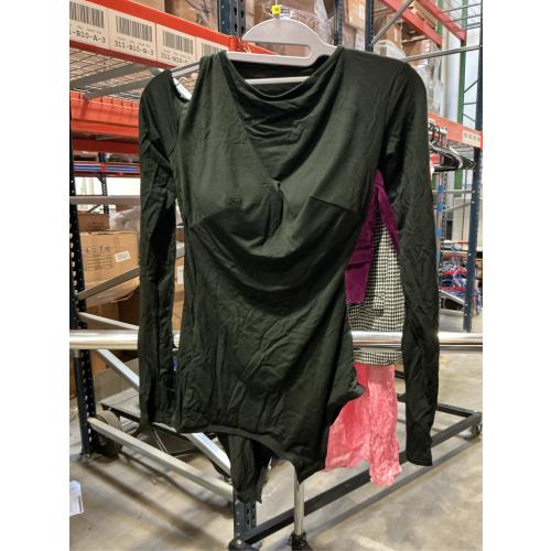 Size Large ZYM Women's Round Neck Long Sleeve Backless DanceWear Bodysuit Leotards Black Z Women's Round Neck Long Sleeve Backless DanceWear Bodysuit Leotards