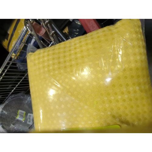 Dynamene Yellow Fabric Shower Curtain - Waffle Weave Textured Heavy Duty Cloth Shower Curtains for Bathroom, 256GSM Hotel Luxury Weighted Bath Curtain Set with 12 Hooks,72x72, Yellow