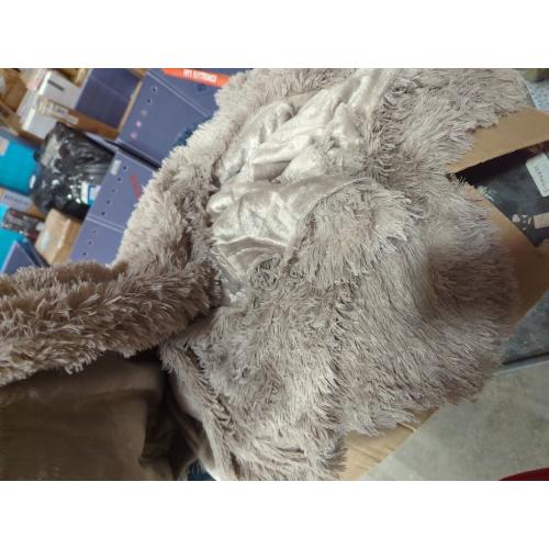 Tuddrom Decorative Extra Soft Faux Fur Throw Blanket 50x60,Solid Reversible Fuzzy Lightweight Long Hair Shaggy Blanket,Fluffy Cozy Plush Fleece Comfy Microfiber Blanket for Couch Sofa Bed,Khaki