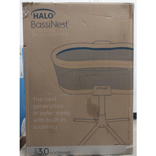 HALO BassiNest Soothing Swivel Sleeper 3.0, Baby Bassinet with Vibration and White Noise, Grey 3.0S BassiNest