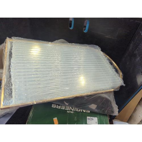 Size 16x31 Color brass Gold Recessed Medicine Cabinet Mirror,Brushed Brass Gold Arched Medicine Cabinet with Mirror for Bathroom,Metal Edge Mirrored Medicine Cabinets,in Wall Arch Mirrored Cabinets with Storage 16x31