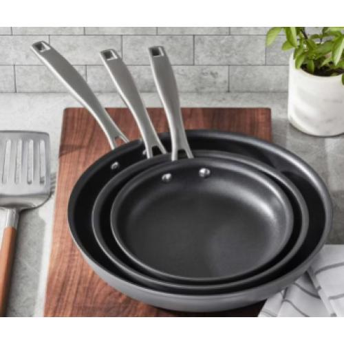 Member's Mark 3-Piece Hard Anodized Fry Pan Set ‼️product has scratches and stains ‼️