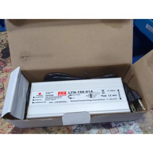 LED Driver 100 Watts 110V AC to 12V DC Low Voltage Output, IP67 Waterproof Power Low Voltage Transformer Adapter with 3 pin Plug LED Cable for LED Light bar, Indoor and Outdoor Light String