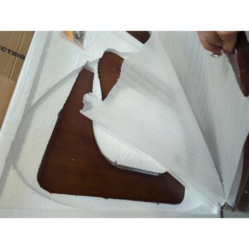 Wood Coffee Table, Mid Century Modern Triangle Coffee Table for Living Room, Rustic Solid Wood Legs and Tabletop, Farmhouse Walnut Accent Center Table for Small Spaces