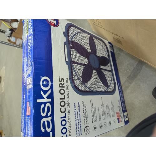 Laskoo Cool Colors 20 3-Speed Energy Efficient Box Fan, Laguna Blue, B20312