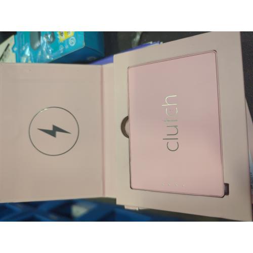Clutch Pro - Portable Charger - Power Bank - iPhone, Android, Tablet - Magnetic Battery Pack - TSA Approved - Built-in Cable - Thin Profile - 5000 mAh Power - 3.5oz - Pink