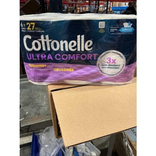 Cottonelle Ultra Comfort Toilet Paper with Cushiony CleaningRipples Texture, Strong Bath Tissue, 24 Family Mega Rolls = 108 Regular Rolls (4 Packs of 6)