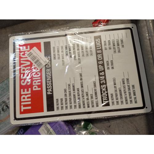 Tire Service Prices Portrait - Wall Sign 8x12 Metal Sign Danger Warning Man Cave Yard Indoor Or Outdoor