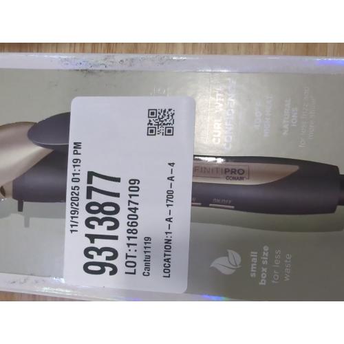 INFINITI PRO CONAIR Tourmaline Ceramic 1¼ Inch Curling Iron, 1¼-Inch Barrel Digital Hair Curler, Produces Loose Curls, 5 Heat Settings, For Use on Medium and Long Hair, Dark Grey