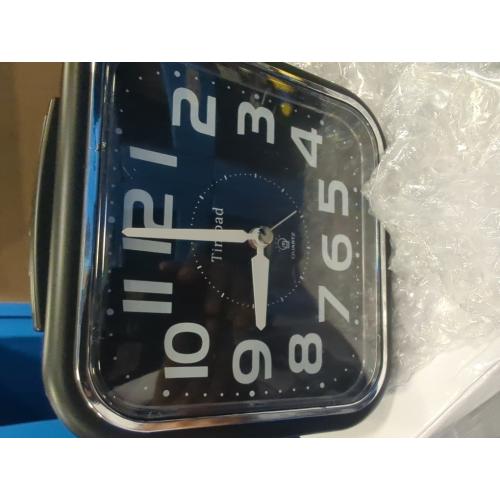 5.5 Large Analog Alarm Clock Silent Non Ticking, Gentle Wake, Beep Sounds, Increasing Volume, Battery Operated Snooze and Manual Light, Easy Set, Black (Best for Elder)