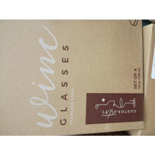 Gusto Nostro Stainless Steel Wine Glass - 18 oz - Unbreakable Rose Gold Wine Glasses for Travel, Camping and Pool - Fancy, Unique and Cool Portable Metal Wine Glass for Outdoor, Picnics (Set of 4)