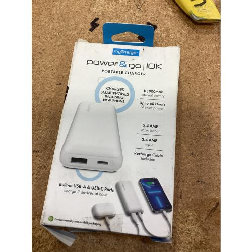 myCharge 10000mAh Power Go Power Bank - White