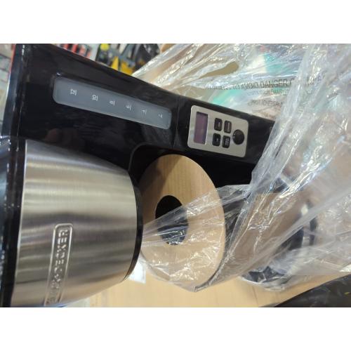 BLACK DECKER 12 Cup Thermal Programmable Coffee Maker with Brew Strength and VORTEX Technology, Black/Steel, CM2046S