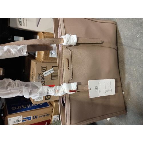 LOVEVOOK Work Tote Bag for Women 15.6 Inch Laptop Computer Bags with Cup Holder, Large Teacher Bag Briefcase for Business Office Travel Nude, Nylon&PU