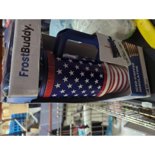 Frost Buddy Thicc Buddy - 40 oz Stainless Steel Vacuum Insulated Tumbler with Lid and Straw for Water - Travel Mug Cupholder Friendly - Gifts for Women Men Him Her (Freedom)