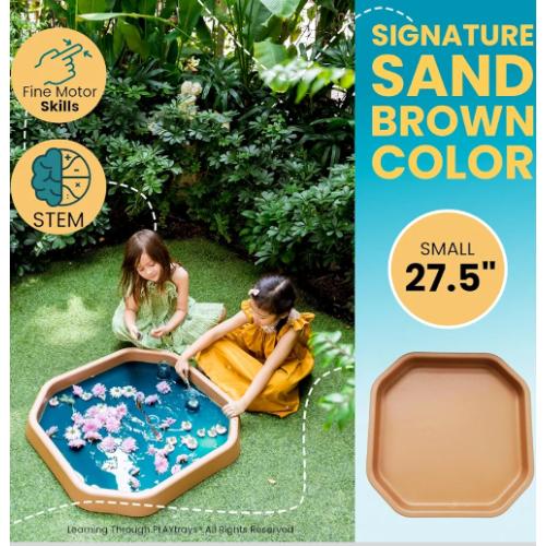 Textured Tuff Tray 27.5” Small [White] Sensory Play Tray for Kids, Toddler Sensory Bin for Sand and Water Play, Montessori Sand Tray